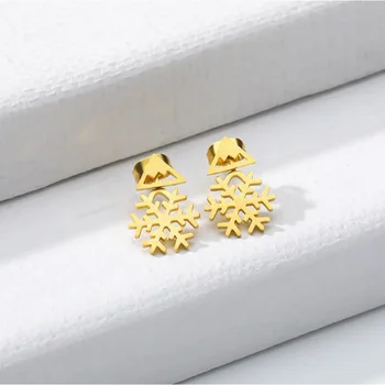 ED0028G zlatý snehu kvetinový darček náušnice dizajn klincami elegantné módne ženy šperky dievča dary