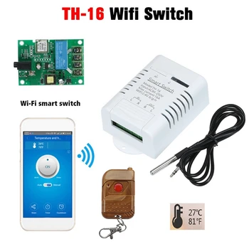 Ewelink Wifi Smart Teplotný Spínač Teploty Monitor Switch Modul +RF Diaľkové 16A 3000W vhodné Pre Domovská stránka Google Alexa