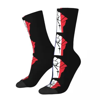 Francúzskou Vlajkou Päsť Unisex Ponožky, Cyklistické 3D Tlač Šťastný Ponožky Street Štýl Crazy Ponožka