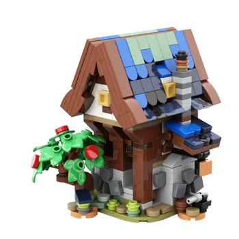 Gobricks MOC Stredovekej Architektúry Kováči Ukladať Stavebné Bloky Virgin Forest Tree House Model Retro diy Tehly Deti Hračka