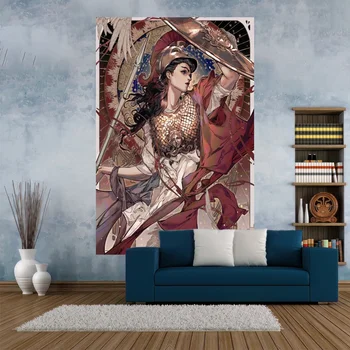 Gréckej Mytológie Gobelín Anime Athena Vytlačené Stene Visí Koľaji Pozadí Spálne Alebo Domova Gauč Deka