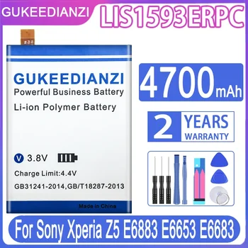 GUKEEDIANZI 4700mAh LIS1593ERPC Batérie Pre SONY Xperia Z5 E6633 E6653 E6683 E6603 Telefón Kvalitné Batérie kontakty batérie