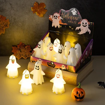 Halloween Keychain LED Svetlo Ghost Lampa Strany Domáce Dekorácie, Ozdoby Vonkajšie Strašidelný Dom Hrôzy Rekvizity Strašidelné Taška Dodávky