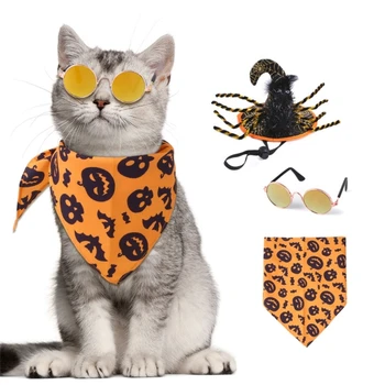 Halloween Čarodejnice Tvar Klobúk&Bandana&slnečné Okuliare pre Mačky, Psov Zdobiť Pet Príslušenstvo