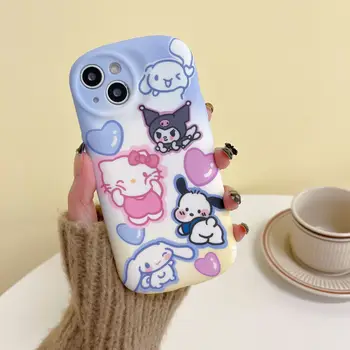 Hello Kitty Kuromi Cinnamoroll priateľmi Anime Telefón puzdro Pre iPhone 14 13 12 11 Pro Max Xr Xs 14 Plus Prípade Roztomilý Shockproof Kryt