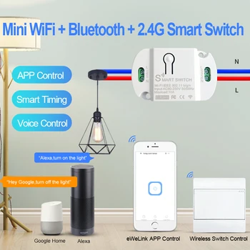 Hlasové Ovládanie Diaľkové Ovládanie Smart Switch Modul Mini Spínač Časovač Wifi 2.4 g Modul Smart Switch