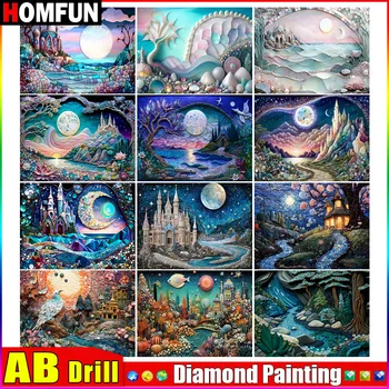 HOMFUN AB Diamond Maľby Plné Námestie/Round 