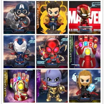 Hottoys HT Cos Dieťa Avengers4 Vyhubí Iron Man Spider Man, Kapitán Amerika, Thor Q Verzia Mini List Bábkové Model Hobby Darček