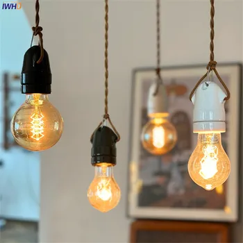 IWHD Japonský Štýl Keramické LED Prívesok Svietidlá Vintage Jednej Spálne Obývacia Izba Vedľa Lampy Hanglamp Domáce Vnútorné Výzdoba