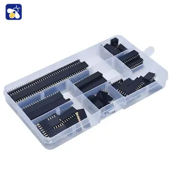 Jednoradové žena šasi konektor box 2.54 mm jednoradové pin pätice konektor PCB dosky kombinácia kit 8 druhov 120pcs