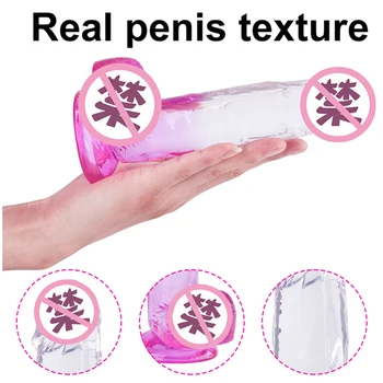 Jelly Veľké Realistické Dildo Silné prísavky Obrovský Transparentné Penis Masturbator Análny Žena Sexy Hračky, Produkty pre Ženy Dospelých