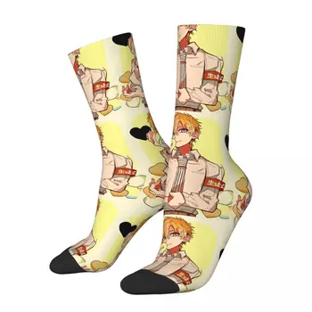 Jibaku Shounen Žltá Anime Wc Viazaný Unisex Zimné Cyklistické Ponožky Happy Socks street štýl Crazy Ponožka