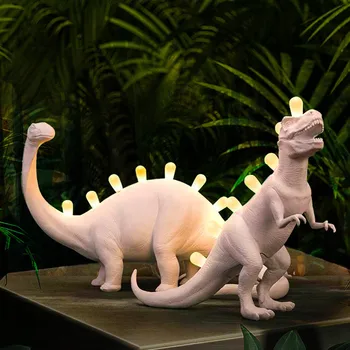 JURSKÝ Dinosaura Stolové Lampy, tvorivé zvierat živice lampa pre Spálne Domov lampa cartoon art Decor kawaii izba dekor svetlá