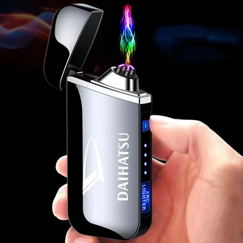 Kovové flameless elektrické LED displej dotykový dual-arc plazma USB zapaľovač PRE DAIHATSU auto príslušenstvo