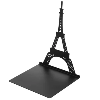 Kovové Regálové Železa Duté Ploche Skladovanie Bookends (black Eiffelova Veža Single) 1pc na Pultoch Dekoratívne Doplnky