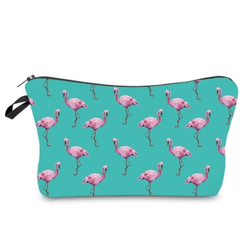 Kozmetické Skladovanie Taška Módne Ženy Značky Tvoria Taška Na Prenos Tepla Tlač Flamingo Kozmetické Organizátor Tašky Make-Up Tool Kit