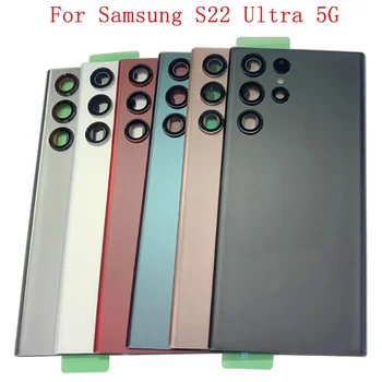 Kryt batérie Zadné Dvere Bývanie obal Pre Samsung S22 Ultra 5G S908 Zadný Kryt s Kamerou Rám Objektív Logo Náhradné Diely