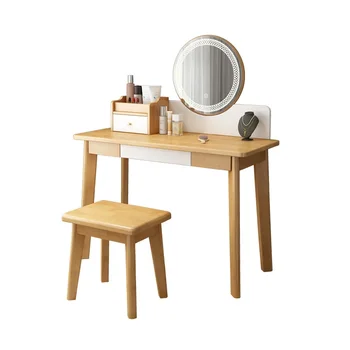 Kvalitného masívneho dreva toaletný stolík písací stôl jeden jednoduché praktické make-up tabuľka čistých červených domov spálne malý toaletný stolík so svetlami, márnosť tabuľky