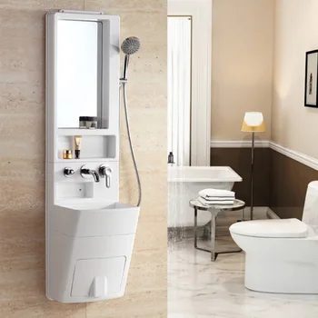 Kúpeľňa Skriňa Mini Jednoduché Byt Nástenné Závesné Umývadlo Kabinet Ubytovni Malé Jednotky Kúpeľňa Počítadlo so Sprchovacím kútom Skrine