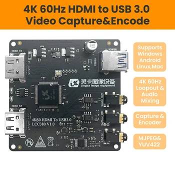LCC380 4K60Hz HDMI-USB3.0 Loopout a Zvuk Miešanie, USB, HD Video Capture Karty YUV&formáte mjpeg Live Streaming S Mikrofónom pre konzoly XBOX