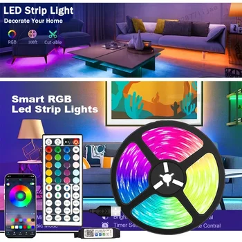 LED Pás Svetla pre Spálne LED TV Podsvietenie Bluetooth Remote Neónové Svetlá Farba RGB5050 LED Pásky Vianočné Dekorácie dc svetlo LED