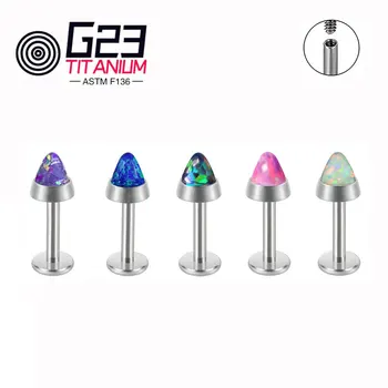 Luxusné G23 ASTM F136 Titán Nechtov Nos Stud Labret Vnútorne Závitové Stud Náušnice, Piercing Ženy Šperky