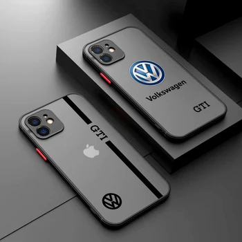 Luxusné športové auto Volkswagens Telefón puzdro Pre iPhone 15 14 13 12 11 Pro Max X XR 7 8 Plus Matný Transparentný Zadný Kryt