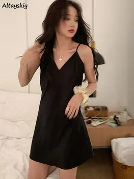 Mini Nightgowns Ženy, Elegantné Jednoduché Letné Koži-priateľský, Lenivý Štýl Žena Iny Prevláda kórejská Verzia tvaru Sexy Voľné Nové