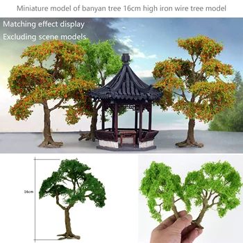 Miniatúrne banyan tree 16 cm vysoký železný drôt strom model DIY Scény Transformáciu Materiálov vhodných do viacerých rozmerov
