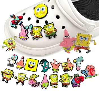 MINISO Spongebob PVC Obuvi, kľúčové tlačidlá Pre Crocs Komiksu, Anime Postavy, Patrick Star DIY Obuvi, Dekorácie, detský Prázdninový Dary