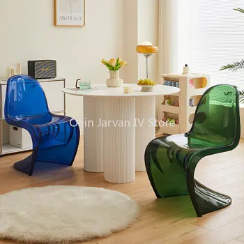 Moderné Kreatívny Dizajn Jedálenská Stolička Relaxačnú Miestnosť Minimalistický Plastové Jedálenské Stoličky Operadla Sandalye Domácnosti WZ50DC