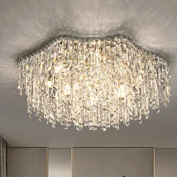 Moderné Stropné Luster Luxusné Vnútorné Obývacia Izba Krištáľové Lampy Domova Lesklý Osvetlenie Led Stropné Svietidlo Stropné