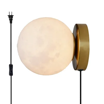 Moderný a minimalistický 3D tlač lunárny nástenné svietidlá, chodby, nástenné svietidlá, nočné pozadí nástenné svietidlá, kruhové planéty lampy