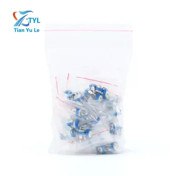 Modrej a bielej nastaviteľný odpor balík, modrá a biela nastaviteľné potenciometer balík, 100 Ω -1 M, 13 typov, 5 každého druhu