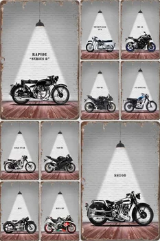 Motocykel Showroom Plagát Plechy Izba Dekor Kov Prihlásiť Motocykel Garáž Výzdoba Historických Domov Dekor Kov Wall Art