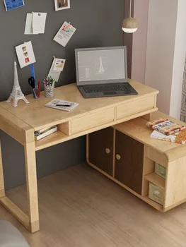 Multifunkčné masívneho dreva stôl s kabinetu, Xi písací stôl so zásuvkami, domáci počítač, písací stôl, písací stôl, jednoduché