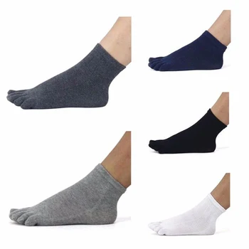 Muži Päť Prstov Ponožky Polovice Dĺžky Jednofarebné Bavlnené Ponožky Pohodlné, Priedušné Celých Päť Prst Ponožky Business Split Prst Ponožky
