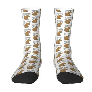 Móda Tlač Tak Cappy Capybara Ponožky pre Mužov, Ženy Tvárny Leto Jeseň Zima Posádky Ponožky
