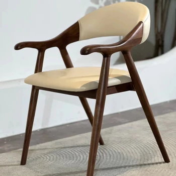 Nordic operadla opierke, písací stôl a stoličky taliansky minimalistický jedálenské stoličky, tiché dizajnér popola dreva masívneho dreva stoličky
