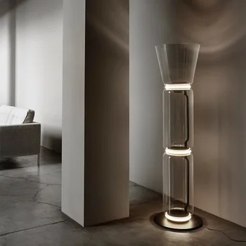 Nordic Sklom Odtieň Podlahy Lampa Moderný Minimalistický Led Lesk Spálňa, Nočné Lampy, Obývacia Izba Krytý Dekor Stáleho Svetla