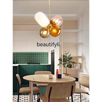 Nordic vitráže Reštaurácia Luster Post-Moderný Jednoduchý Osobnosti Dekorácie Spálňa Štúdia Jedáleň-Izba Lampa dekor