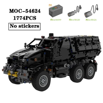 Nová MOC-54624 stavebným 6x6 Off road Vozidla Spájať stavebným Model Dospelých a detských Hračiek Narodeniny Vianočný Darček