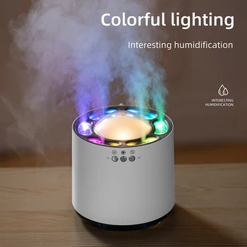 Nové 800ML Ploche Dynamická Hudba Ultrazvuk Plameň Zvlhčovač Vzduchu Domov RGB Led Svetlo Zvlhčovač Difúzor Stroj Hmly Maker