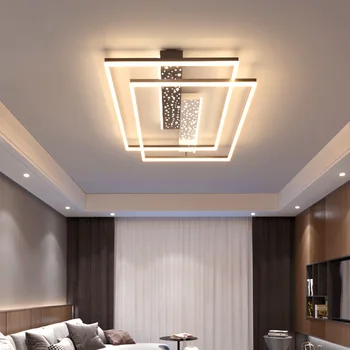 Nové, moderné Jednoduché LED Luster, Spálne, Obývacej Miestnosti, Vnútorné Osvetlenie Lesk Kolo Obdĺžnik Stropné Svietidlo Svietidlo Drop Shipping