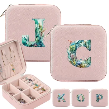 Nové Módne Mini Šperky Box Ryby List Tlač Vzor Náhrdelník a Náušnice Displej Prenosné Cestovné Šperky Úložný Box
