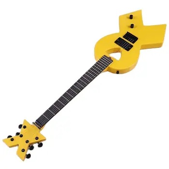 Nový Príchod 6 String 39 Palcový Elektrická Gitara Telo Lipa Kravatu Tvar Vysoký Lesk Žltá A Červená Farba