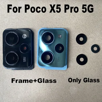 Originál Nové Pre Xiao Poco X5 PRO Zadná Kamera Sklo Zadný Objektív S Rámom Lepiť Nálepky, Lepiace Nahradenie 5G