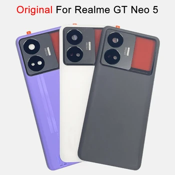 Originálne Zadné Bývanie Kryt Na Realme GT Neo 5 RMX3706 / GT3 Späť Skla Dverí Oprava Batérie, Puzdro + Sklo Objektívu Fotoaparátu