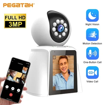 PEGATAH 3MP videohovory Smart Wifi Fotoaparát s 2.8 Palcový IPS Displej Krytý Baby Monitor Automatické Sledovanie Zabezpečenia Bezdrôtovej Kamery