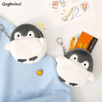 Penguin Tvare Mince Peňaženky Sladké Roztomilý Peňazí Na Kartu Organizátor Skladovanie Držiteľa Peňaženky Plyšové Mäkké Zips Kawaii Dievčatá Kórejský Dizajnér